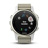 Garmin fÄ“nix 5S Sapphire - Champagne with Grey Suede Band