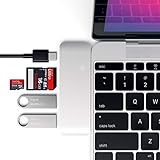 SATECHI Aluminium Type-C USB 3.0 3-in-1 Combo Hub mit USB-C Pass-Through – Für M2/ M1 MacBook Pro/Air, M2/ M1 iPad Pro/Air, M2 Mac Mini, iMac M1 (Silber)