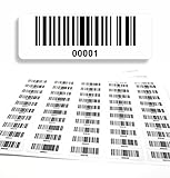 Barcodeetiketten 1-1000 DGUV Prüfung Barcode Etiketten fortlaufend 5-stellig 1.000 Stck Strichcode Elektrotechnik Code128 selbstklebend 50x17mm (00001-01000)