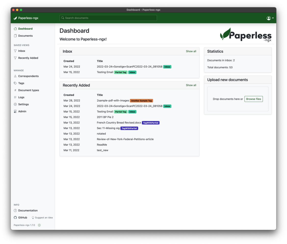 Unser papierloses Büro mit Paperlessngx und Brother ADS1700W